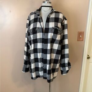 Levi’s The Worker Black & White Plaid Flannel Long Sleeve Button Shirt Unisex LG